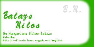 balazs milos business card
