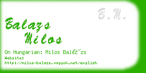 balazs milos business card